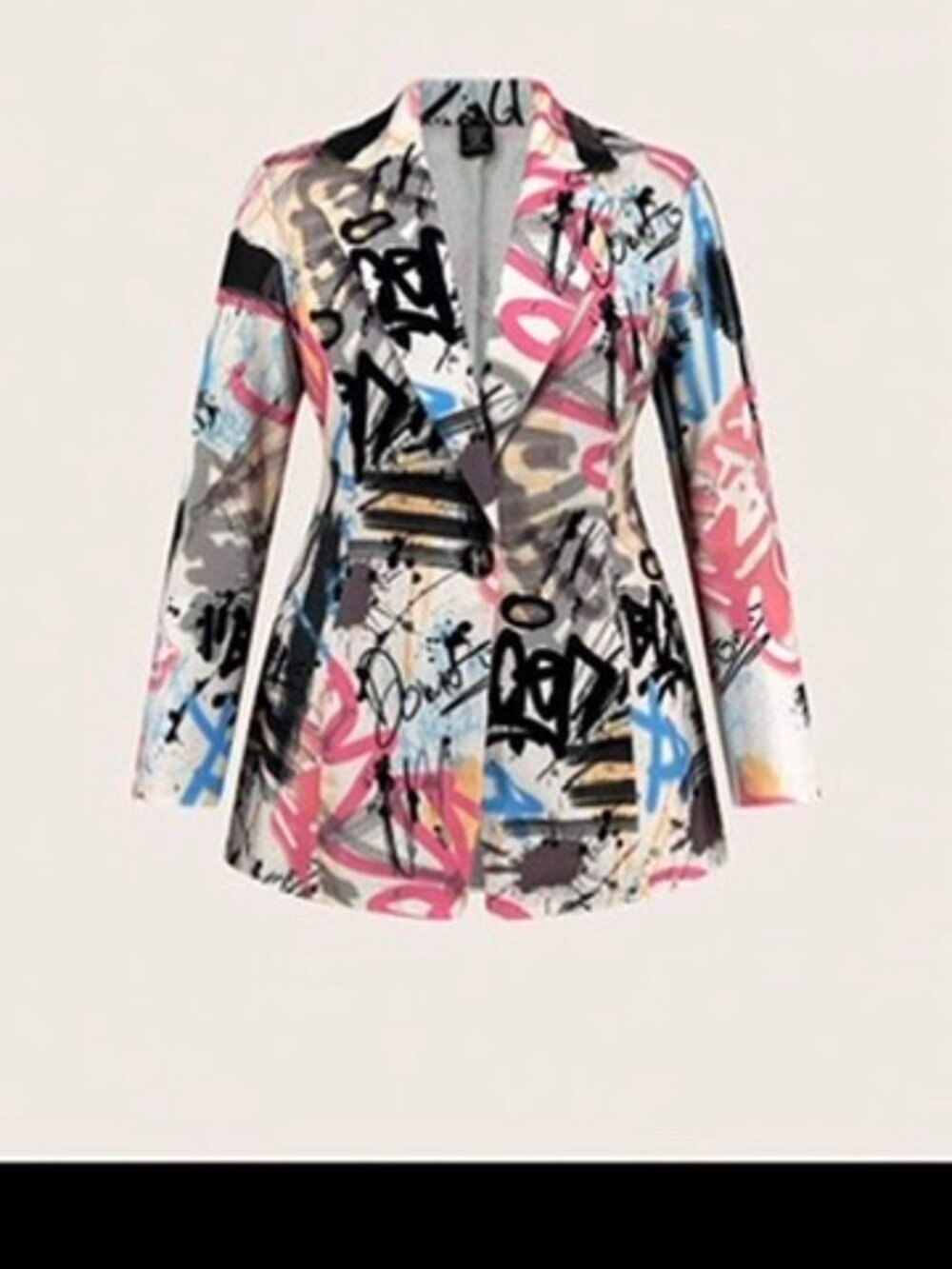 Graffiti Print Blazer from SHEIN